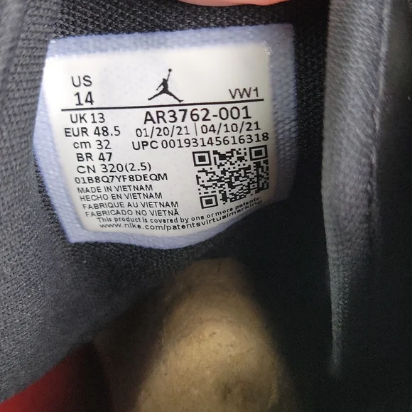 Jordan Access High Top Basketball Shoe Bred Shang Chi Mens 14 AR3762 001 - Picture 7 of 13